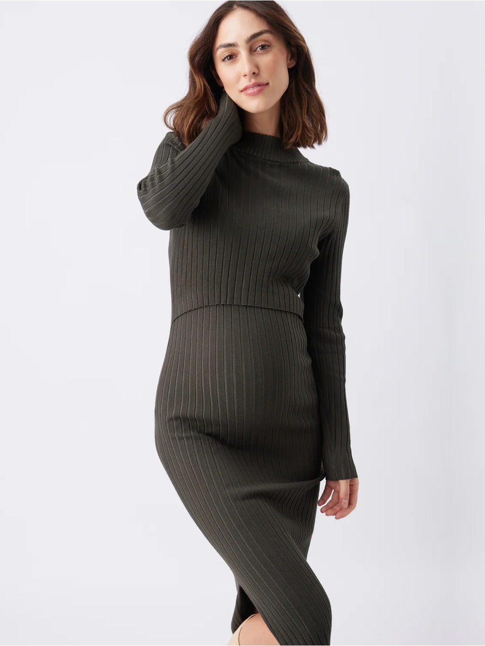 Ripe Nella Rib Nursing Knit Dress Ivy